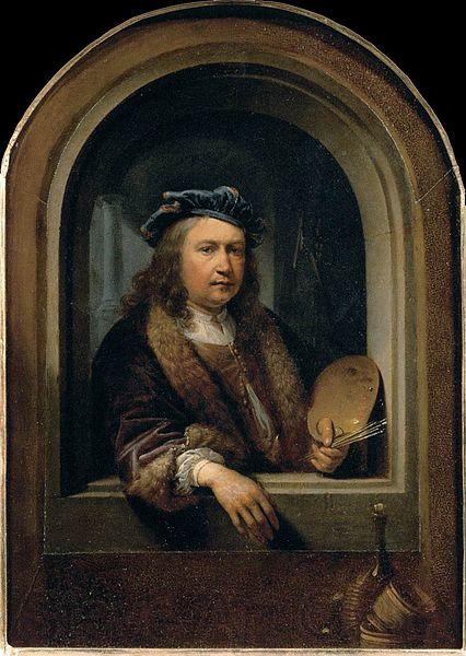 Gerard Dou self-portrait with a Palette